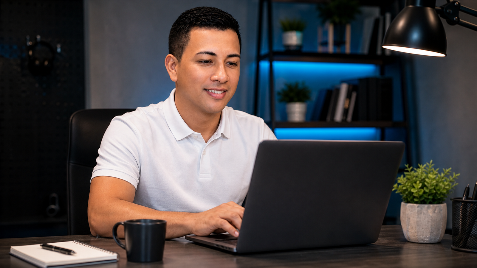 Foto realista representando estudo, programação e desenvolvimento web
